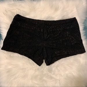 Catch My I - Black Lace Shorts